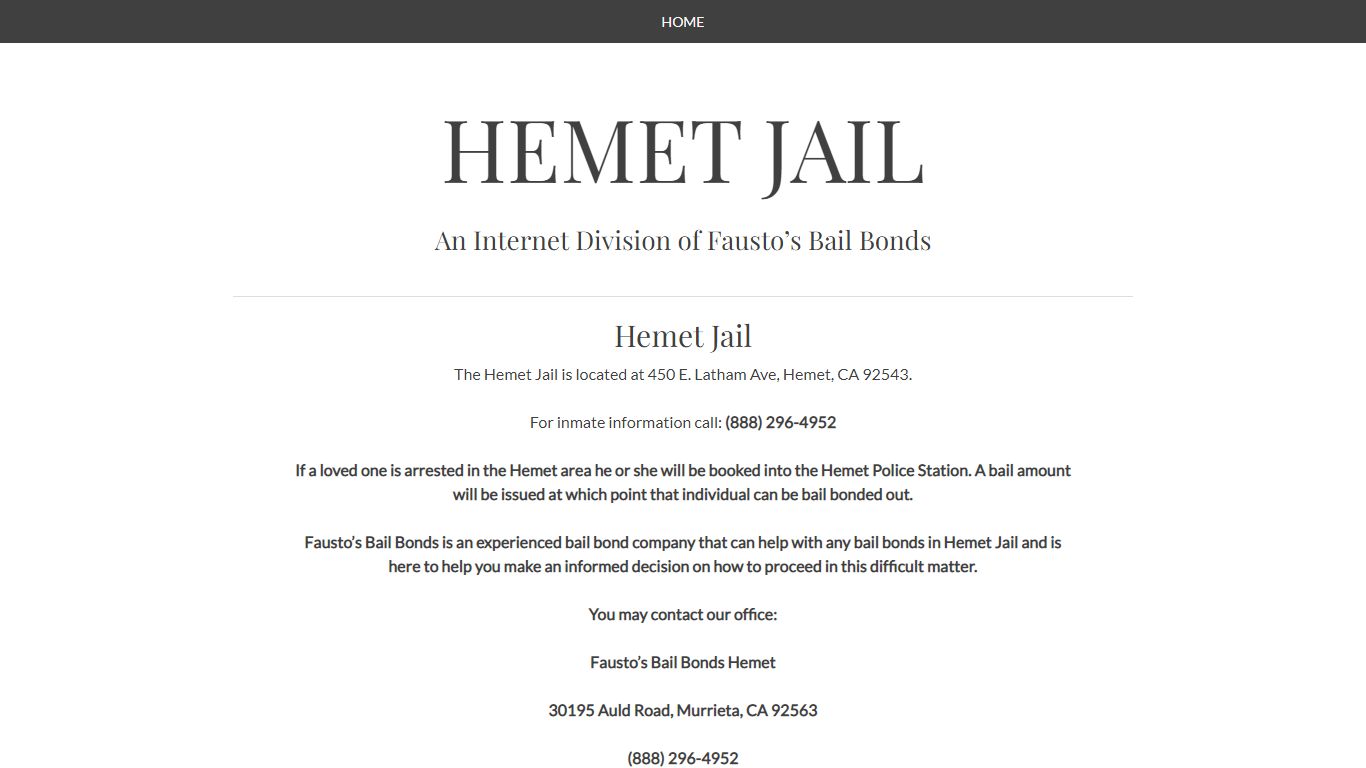 Hemet Jail | Police Station Facility & Inmate Search